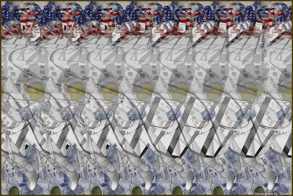 Stereogram by 3Dimka: STS 116. Tags: shuttle, space, ausronaut, cosmos, earth, nasa, hidden 3D picture (SIRDS)