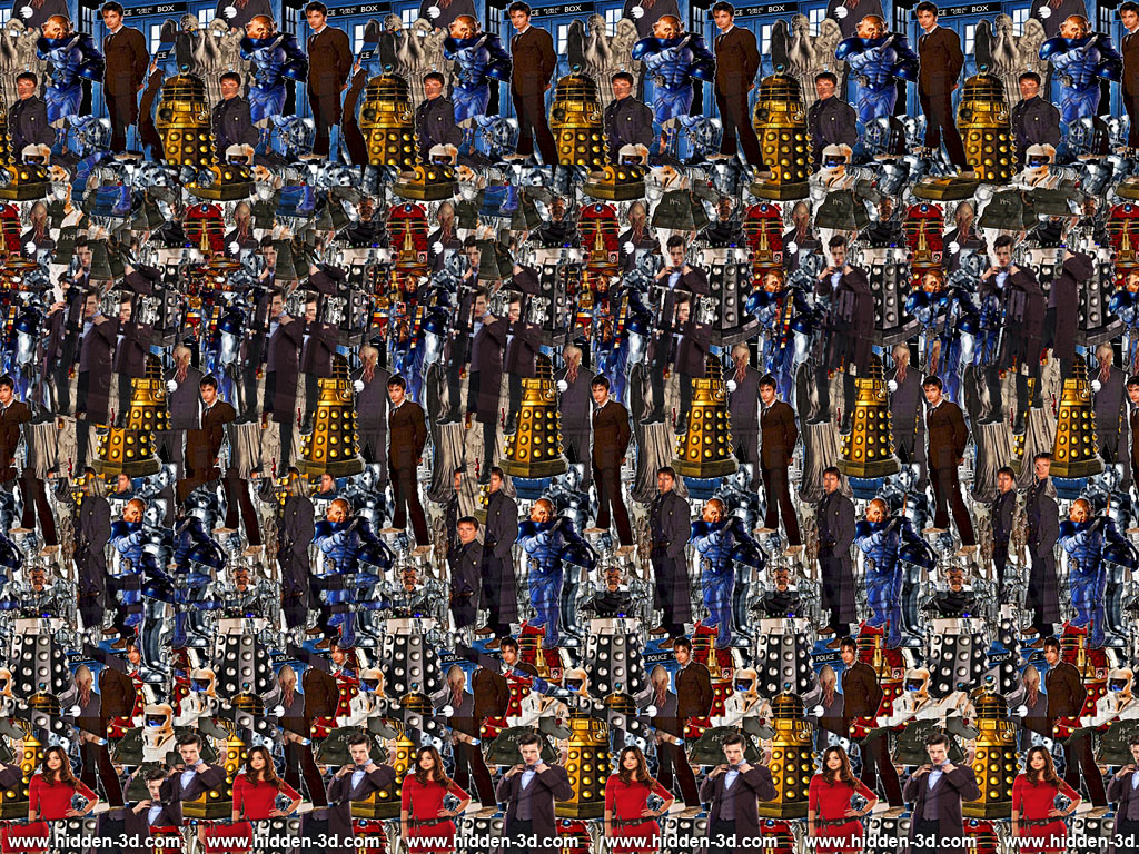 Stereogram by 3Dimka: The Time War. Tags: doctor who, dalek, tardis, movie, hidden 3D picture (SIRDS)