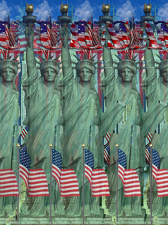 Stereogram by 3Dimka: Lady Liberty. Tags: statue of liberty,usa, NYC, new york, sculpture, monument, hidden 3D picture (SIRDS)