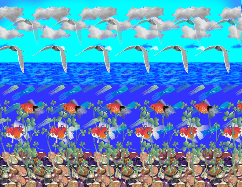 Stereogram by Carlos Contreras: Ocean. Tags: , hidden 3D picture (SIRDS)