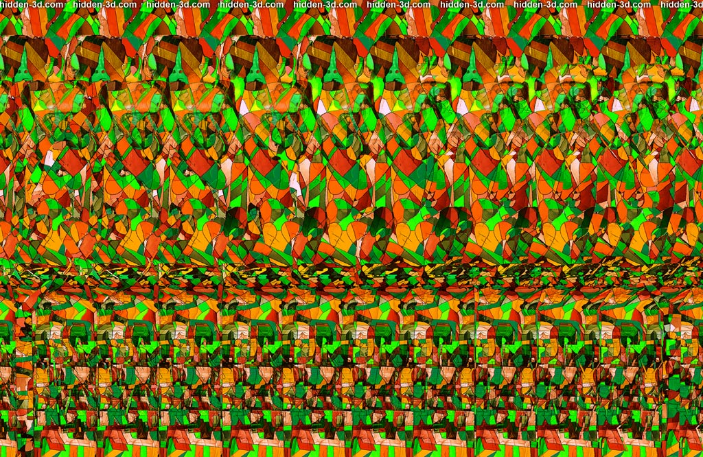 Stereogram by 3Dimka: Don'ts. Tags: monkeys, don't, see, talk, hear, hidden 3D picture (SIRDS)