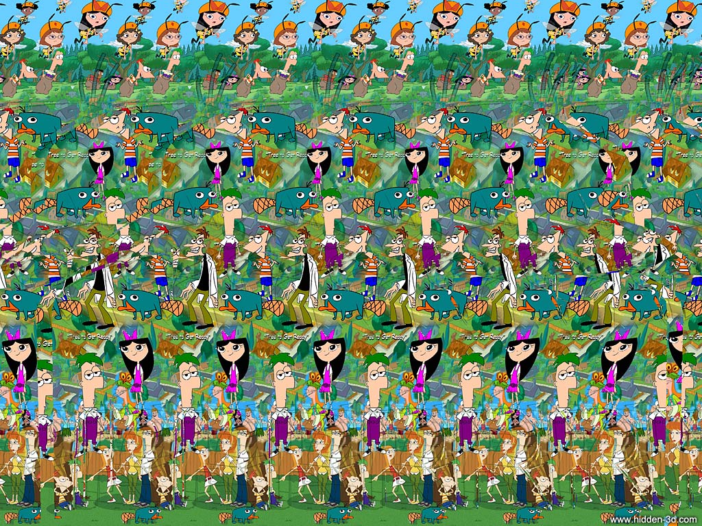 Stereogram by 3Dimka: Where is Perry?. Tags: phineas, ferb, perry, platypus, hidden 3D picture (SIRDS)