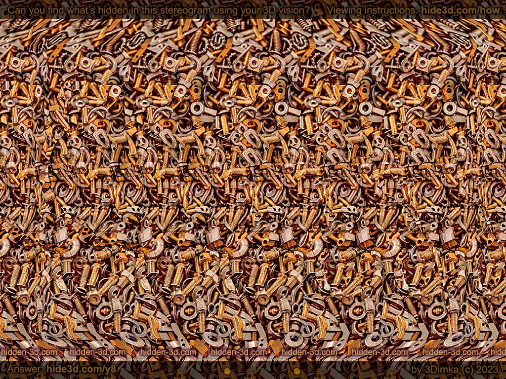 Stereogram by 3Dimka: Rusty. Tags: gun, war, peace, hidden 3D picture (SIRDS)