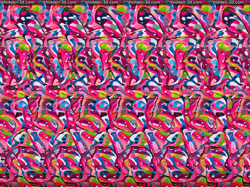 Stereogram by 3Dimka: Pinkie. Tags: elephant baby ears feet sitting trunk little happy pink, hidden 3D picture (SIRDS)