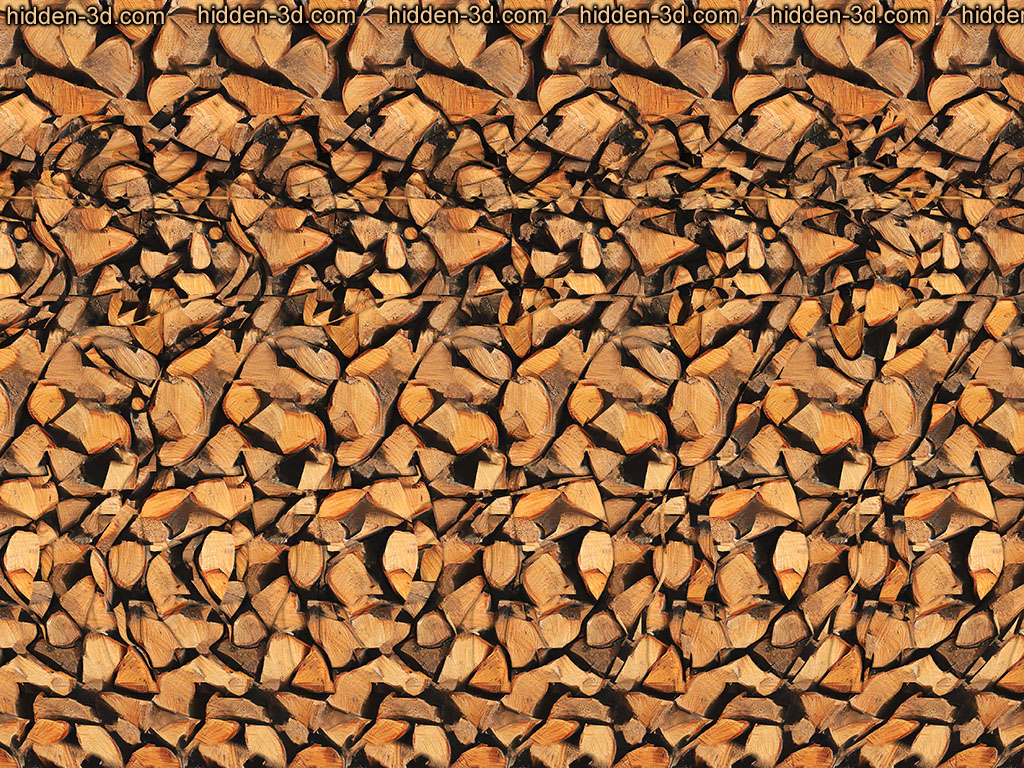 Stereogram by 3Dimka: Itching back. Tags: goat raven crow bird farm wood firewood, hidden 3D picture (SIRDS)