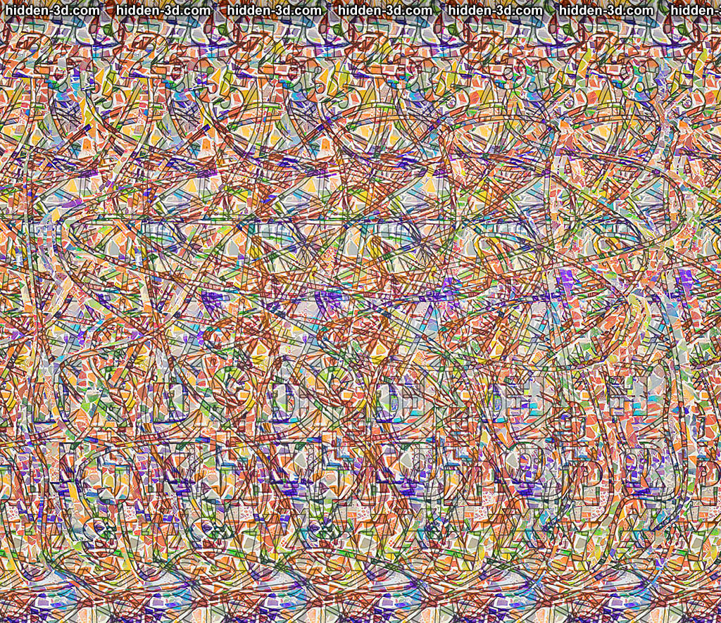 Stereogram by 3Dimka: Word Puzzle. Can you read it?. Tags: text phrase letters numbers, hidden 3D picture (SIRDS)