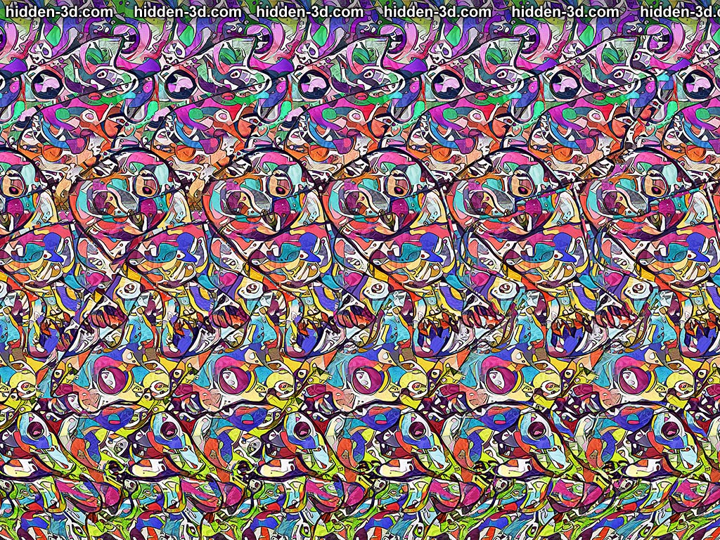 Stereogram by 3Dimka: Late night dinner. Tags: owl catch rat mouse rodent bird fly wings, hidden 3D picture (SIRDS)