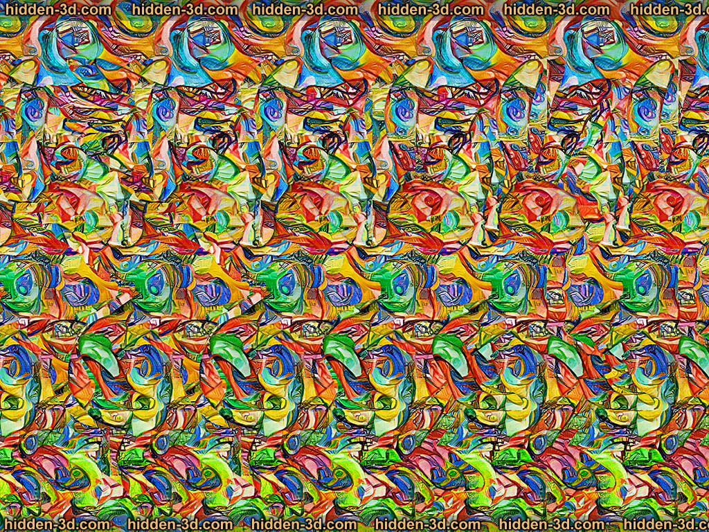 Stereogram by 3Dimka: Flying Lawn Mower. Tags: rabbit bunny wings flying, hidden 3D picture (SIRDS)