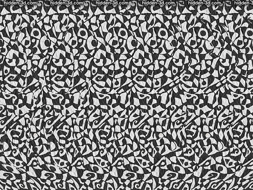 Stereogram by 3Dimka: Playful spots. Tags: puppy dog abstract black and white, hidden 3D picture (SIRDS)