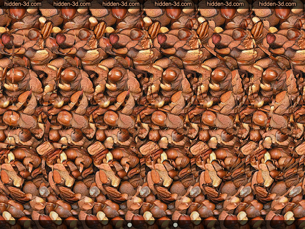 Stereogram by 3Dimka: Nutcracker. Tags: squirrel nuts tree hummer, hidden 3D picture (SIRDS)