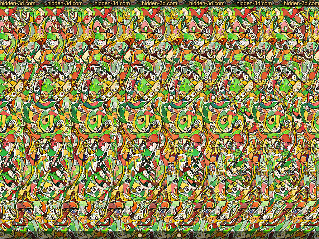 Stereogram by 3Dimka: Gracious Clumsiness. Tags: giraffe funny animal posing room vase hoop ring, hidden 3D picture (SIRDS)