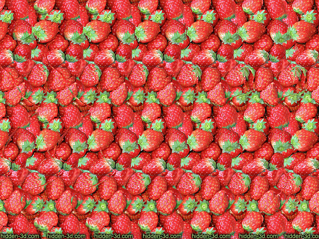 Stereogram by 3Dimka: Strawbearry. Tags: teddy bear strawberry toy, hidden 3D picture (SIRDS)
