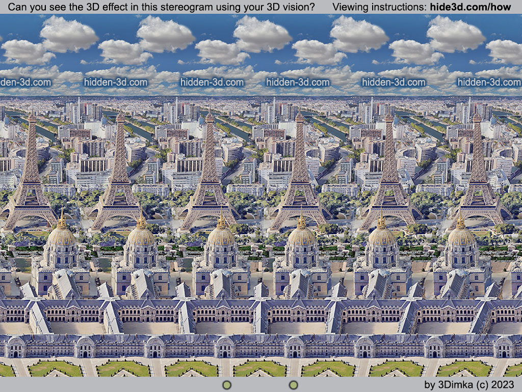 Stereogram by 3Dimka: City of l'Amour. Tags: architecture Paris France city town country street Eiffel tour tour travel , hidden 3D picture (SIRDS)