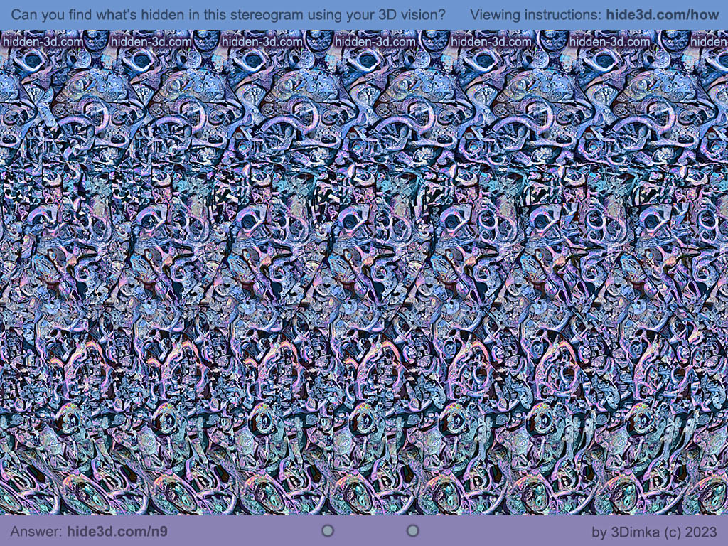 Stereogram by 3Dimka: Going North. Tags: train engine locomotive penguins travel voyage, hidden 3D picture (SIRDS)